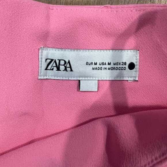 Zara Solid Pink Mini Dress Size Medium - Picture 3 of 4